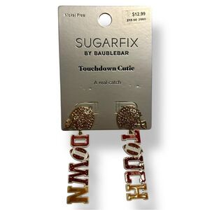 NWT BaubleBar Gold Statement Earrings. Touchdown Cutie